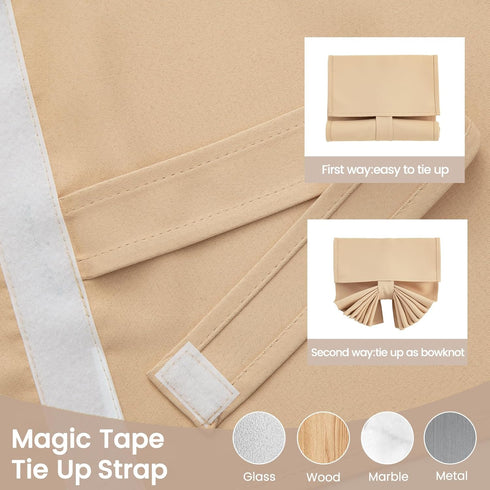 Self-Adhesive Sidelight Door Curtain,Door Curtains for Door Window Small Door Window Coverings, 1 Panel, W10 x L42, Beige...