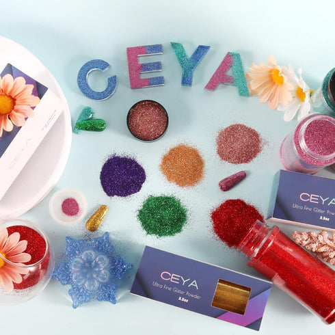 Ceya 3.5oz/ 100g Holographic Ultra Fine Glitter Powder Laser Black Glitter 1/128” 0.008” 0.2mm for Slime Epoxy Resin Craft Tumbler Jewelry Nail Ar...