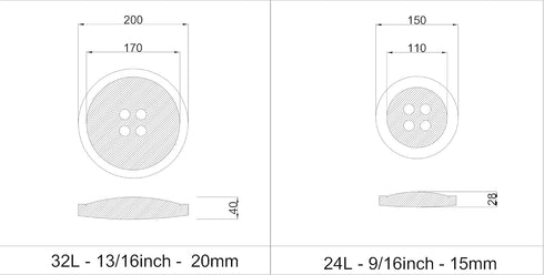 Shell(Mother of Pearl) Button for Suits, Blazers, Coats, Pants, Activity Wears. Dark Grey Color/3 Sizes as 1 Pack(36pcs Shell Buttons+12pcs Inner ...