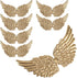 NUOBESTY Angel Wing Shape Embroidered Patches, Iron on Patches Applique DIY Craft Decoration Sew On for Clothes Jeans 12pcs (Gold)...