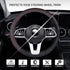 Microfiber Leather 15" Universal Fit Car Steering Wheel Cover, Elastic Breathable and Odorless, Black with Red Accent...