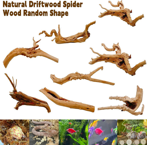 Hamiledyi 6 PCS Aquarium Driftwood Natural Spider Wood Branches Reptiles Aquarium Fish Tank Decoration Assorted(6 inch-8 inch)...