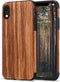 TENDLIN Compatible with iPhone XR Case Wood Grain Outside Design and Flexible TPU Silicone Hybrid Slim Case Compatible with iPhone XR (Red Sandalw...