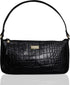 Leather Shoulder Bag for Women - Retro Classic Clutch Real Leather Croc Print Tote Small Purse Handbag with Zipper Closure...