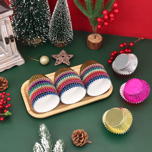BAKHUK 500pcs Cupcake Liners for Baking, Foil Cupcake Liner, Standard Size 2 Inches 10 Colors Cupcakes Liners...