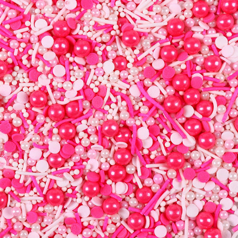 Edible Pink Sprinkles for Cake Decorating, Pink Confetti Sprinkles, Pink Jimmy Sprinkle Mix, Perfect for Baking, Cake, Cupcakes, Macaron, Ice Crea...