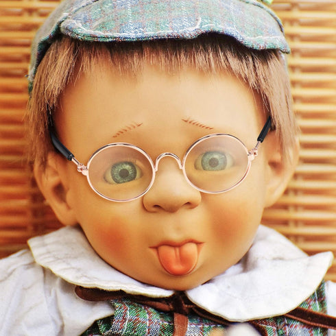 9 Pairs Doll Glasses Metal Wire Rim Clear Lens Eyewear Fabric Doll Dress Up Eyeglasses Mini Dolls Costume Accessories for 18 Inch and Other Item D...