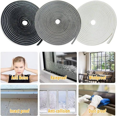 39.4FT Brush Weather Stripping, Neat Pile Self Adhesive Seal Strip for Windows and Door, Weatherstrip for Soundproofing, Windproof, Dustproof, Str...