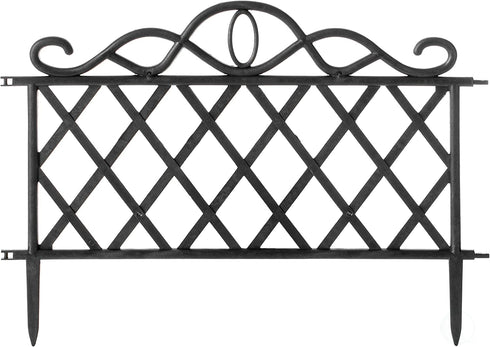 Plastic Garden Edging Border Fence, Flower Bed Barrier, Set of 3, Black...