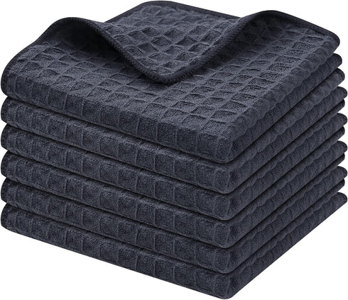 Homaxy Premium Microfiber Waffle Weave Kitchen Dish Cloths, 12 x 12 Inch Ultra Absorbent and Solid Color Dish Towels for Kitchen Fast Drying Dishc...