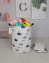 QUEENLALA Large Storage Basket,Laundry Hamper/Bathroom/Home Decor/Collapsible Round Storage Bin,Boys and Girls Hamper/Boxes/Clothing(Round-Blue Cu...