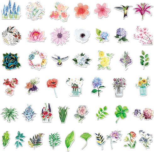 200PCS Flower Stickers Pack Vinyl Decals for Water Bottles Hydroflask Book MacBook Laptop Phone Case...