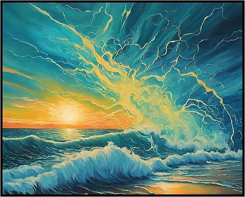 Posterizer 1 pcs- beach and the sea-abstract art 1-Landscape & Nature Art-Floral Botanical Art- Decor for Home & Office- unframed wall art...