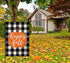 Happy Fall Pumpkin Thanksgiving Garden Flag Vertical Double Sided Farmhouse Autumn Buffalo Check Burlap Yard Outdoor Decor 12.5 x 18 Inches (13419...