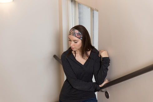 RiptGear Stretch Sport Headband for Women (Dark Unique) — Made of Non-Slip Sweat Wicking Fabric — Great for Yoga, Running or The Gym — Soft Headba...