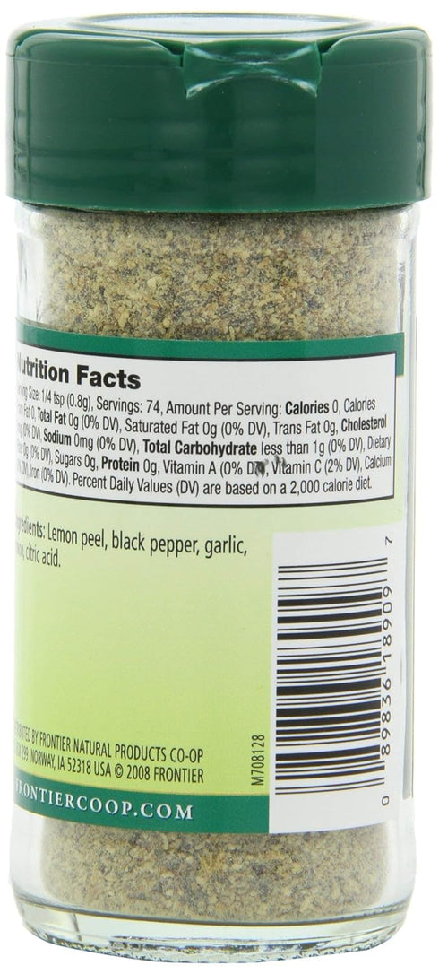 Frontier Seasoning Blends, Salt-Free Lemon Pepper, 2.08-Ounce Bottle...
