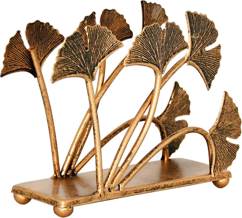 OwlGift Modern Ginkgo Leaves Design Napkin Holder for Tables, Metal Paper Napkin Storage for Kitchen, Stylish Paper Towel Dispenser, Mail Letter S...