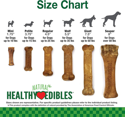 Nylabone Healthy Edibles Natural Dog Chews Long Lasting Bacon Flavor Treats for Dogs, Medium/Wolf (2 Count)...