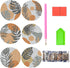 6 Pcs Leaves Diamond Coasters Kits, DIY Gray Leave Boho Diamond Art Coasters Non Slip Coaster for Adults Kids Beginners, Diamond Coasters Painting...
