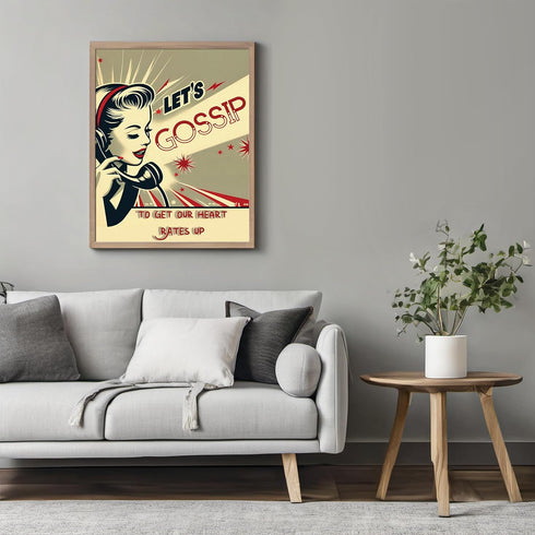 Posterizer 1 pcs-Let's Gossip-Trendy Retro Print-Retro Art-Quotes and Poems-Chic Home Decor- unframed wall art...