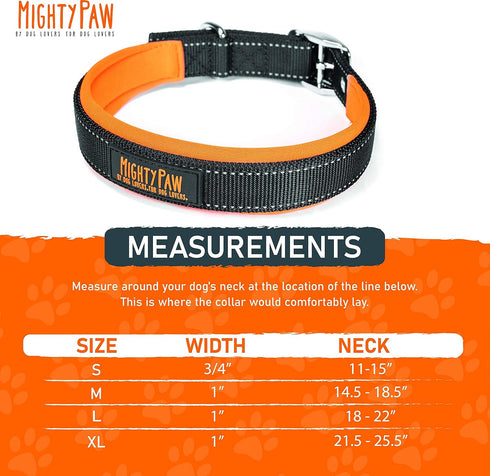Mighty Paw Ultra Soft Dog Collar - Ultimate Comfort with Soft Neoprene Padding - All-Metal Adjustable Buckle for Large & Small Dogs - Mighty Stron...
