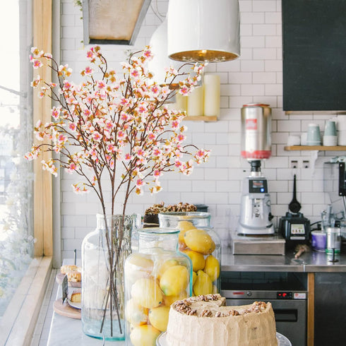 Uieke Silk Cherry Blossom Branches, 40.5in Artificial Cherry Blossom Flowers Long Stems Fake Flowers Vase Arrangements for Wedding Home Japanese D...