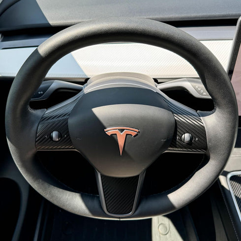 Tesla Model 3 / Model Y Steering Wheel Wrap (Carbon Fiber)...