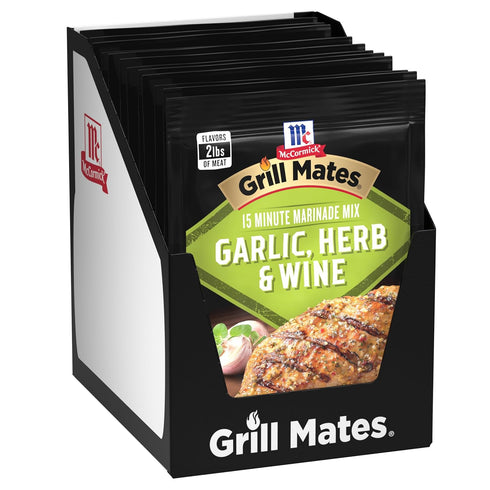 McCormick Grill Mates Garlic, Herb & Wine Marinade Mix, 0.87 oz (Pack of 12)...