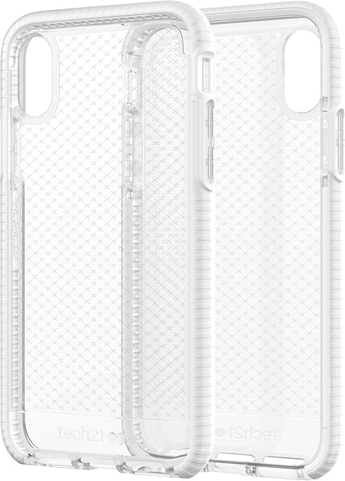 Tech21 Evo Check Slim Fit Case for iPhone X/XS - Clear White, Wireless & Heavy Duty Protection...