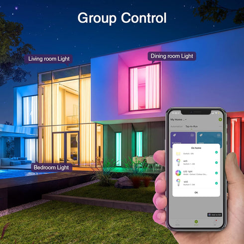Ghome Smart Light Bulbs, A19 E26 Color Changing Led Bulb Works with Alexa, Google Home, App & Voice Control, 2.4Ghz WiFi Only, 800 Lumens, Dimmabl...