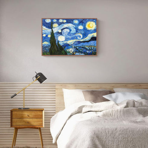 GENTLE DEER Wall Art Frame Canvas Prints of The Starry Night by Vincent Van Gogh Classic Oil Painting Style Reproduction Abstract Artwork Museum Q...
