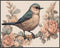 Posterizer 1 pcs- Blue and pink little bird on a tree with flowers-Art for Animal Lovers-Floral Botanical Art- Gift for Men Women Teens-Decor for...