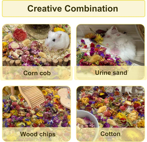 200G Hamster Bedding?Natural Flowers & Herbs Odor Control Dwarf Hamster Bedding Gerbil Bedding Robo Hamster Bedding Katy Hamster Bedding Hamster H...