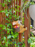 Outdoor Statues for Garden: Bunny Sculpture with Hanging Hemp Rope Animal Rabbit Outside Adorable Patio Balcony Yard Decor Patio Gifts for Women M...