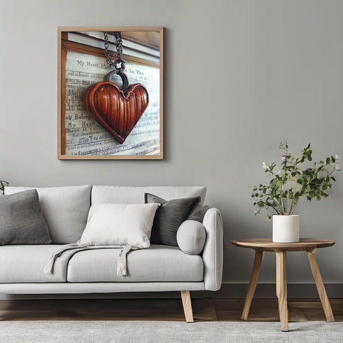 Posterizer 1 pcs-cute heart locket necklace-Valentine's day inspired art-Romantic Art-Holiday Poster Collection-Gift for Couples boyfriend girlfri...