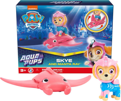 PAW Patrol, Aqua Pups Skye and Manta Ray Action Figures Set, Kids Toys for Ages 3 and up...