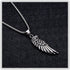 Punk Titanium Steel Angel Wing Pendant Feather Necklace...
