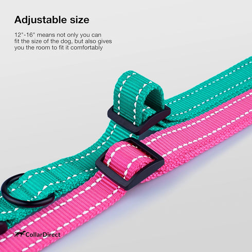 CollarDirect Reflective Dog Collar for a Small, Medium, Large Dog or Puppy with a Quick Release Buckle - Boy and Girl - Nylon Suitable for Swimmin...