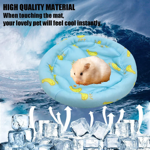 1 Pc Circular Summer Cooling Hamster Bed, Comfortable Sleep Mat Pad Cushion for Hamster/Hedgehog/Squirrel/Mice/Rats/Squirrel/Guinea Pig and Other ...