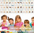 YIYDONG Sign Language Bulletin Board Letters - 36 ASL Alphabet Learning ABC Alphabet Poster Classroom Decor Cards Set Kindergarten/Primary School ...