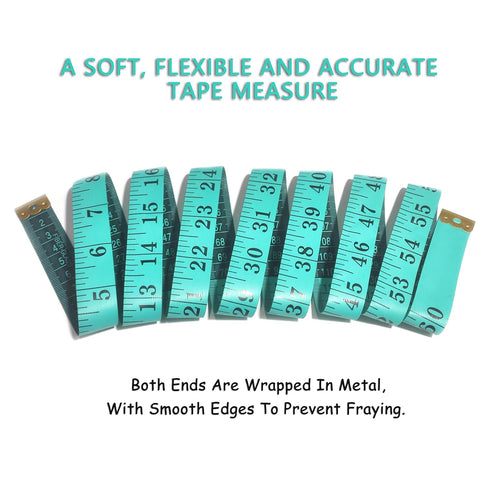 Tape Measure Body Measuring Tape, Soft Fabric Measuring Tape for Sewing Cloth Measurement, 60 Inch Double Scale Tailor Ruler for Weight Loss (Gree...