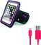 RND Apple Certified Lightning to Reversible USB 6ft Cable and Slim-Fit Active Sports Armband Case for iPhone (7, 6S, 6, 5S, 5, 5C, SE) and iPod To...