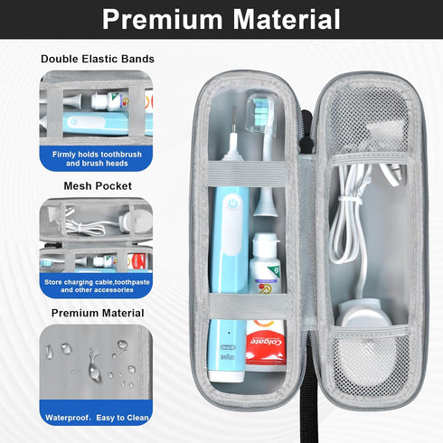 Toothbrush Travel Case for Oral B/Oral-B Pro 1000 1500 5000 7000 7500 6000 9600/ Phlips Sonicare 4100 5100 1100 6100 5300 Electric Toothbrush, Por...
