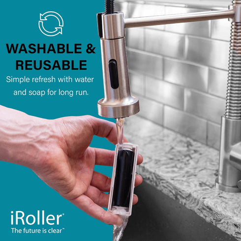 Screen Cleaner by iRoller - No Need for Spray or Wipes - Liquid Free iPad Screen Cleaner Roller Tool - Washable & Reusable - iPhone Screen Cleaner...