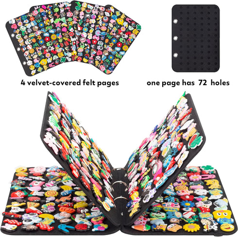 PACMAXI Shoe Charms Display Holder, Shoe Charm Organizer, Shoe Charm Collection Booklet (Not Include Any Accessories)...