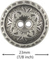 Bezelry 12 Pieces Flower Engraving Gray Silver Metal Hole Buttons 23mm (7/8 inch)...