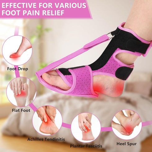 Plantar Fasciitis Night Splint, Upgraded Plantar Fasciitis Relief Braces with Massage Ball and Storage Bag for Women Men, Ankle Brace Arch Support...