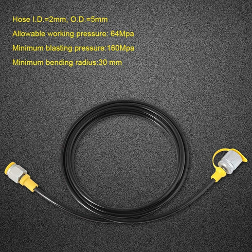 Hydraulic Pressure Test Hose 64Mpa Hydraulic Test Line Test Couling Hose for Excavator Construction Machinery Testing Coupling Point Thickness 1.5...