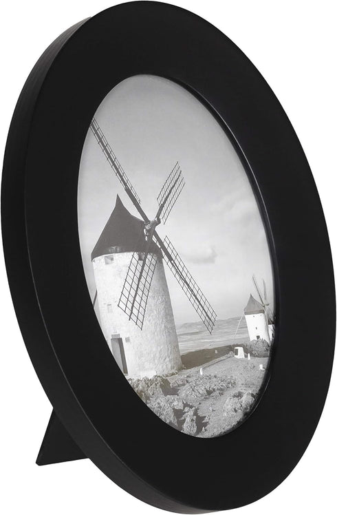 Malden International Designs Classic Oval Black Wood Picture Frame, 5x7, Black...