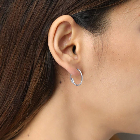 Boma Jewelry Sterling Silver Pull Through Hoop Earrings...